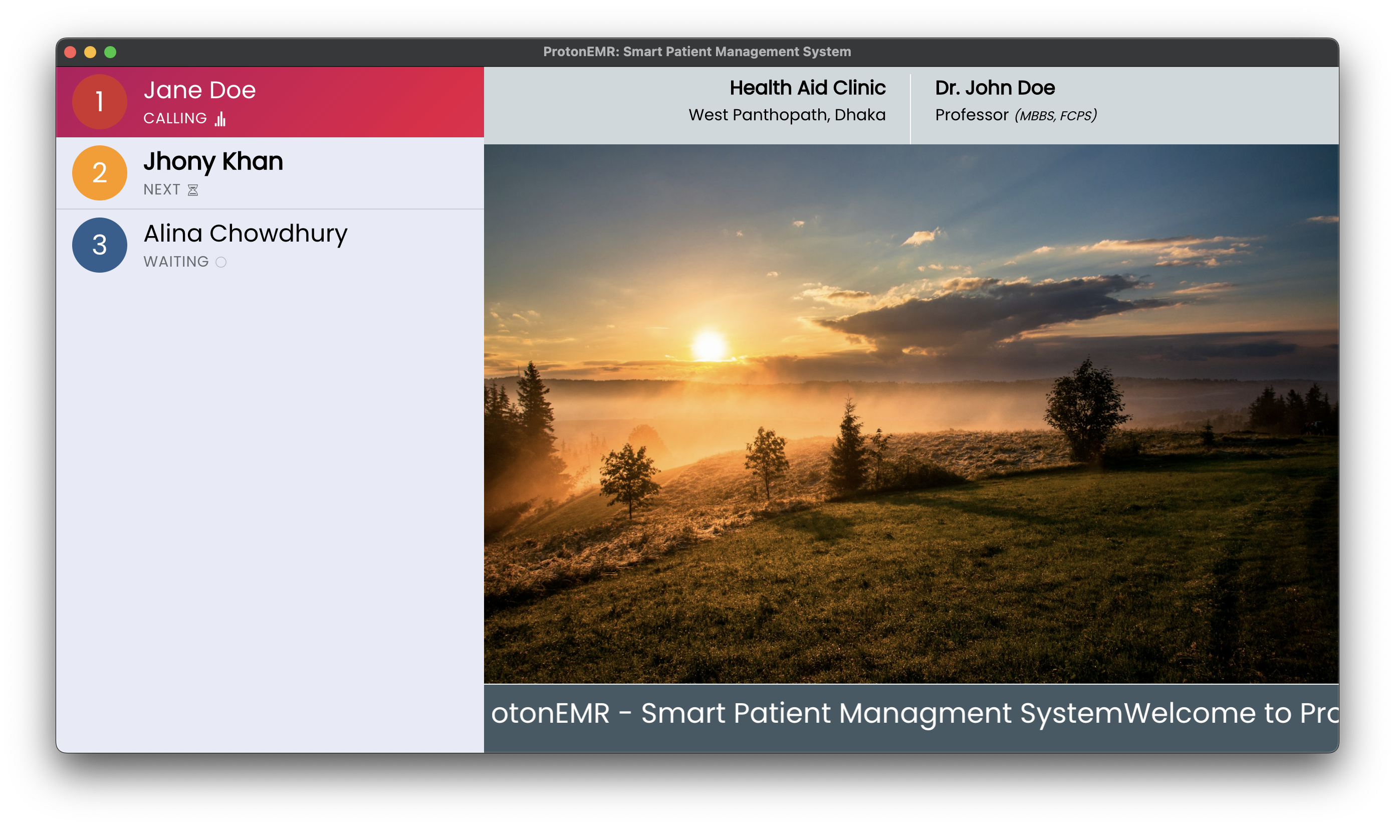 ProtonEMR Appointment Kiosk