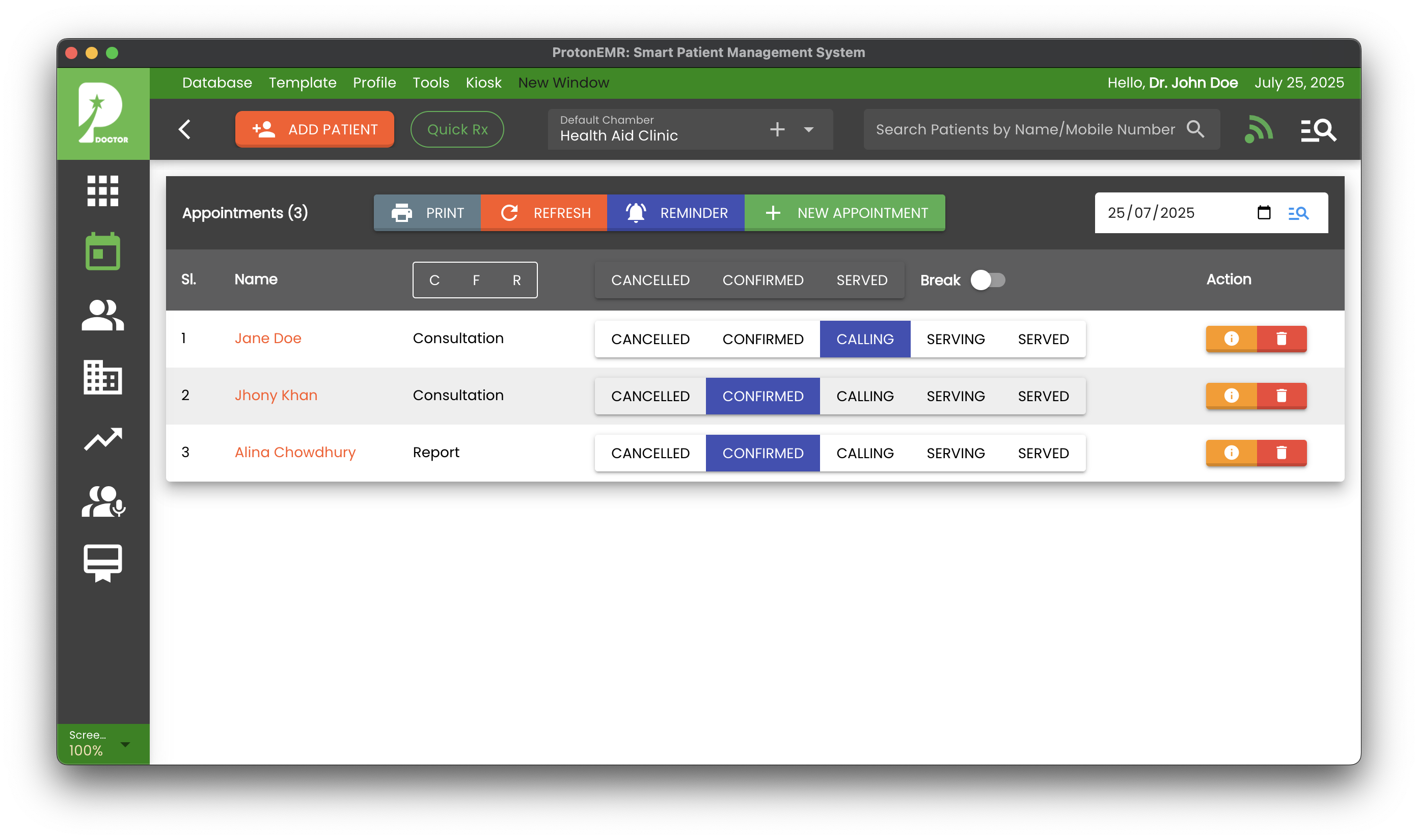 ProtonEMR Appointment System